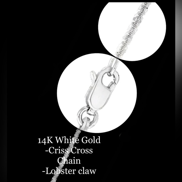 14K WHITE GOLD sparkle chain REAL GOLD 18” - Picture 12 of 15